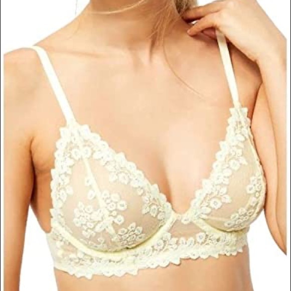 NWT Free People Yellow Lace Veronica Underwire Bra - Picture 7 of 8